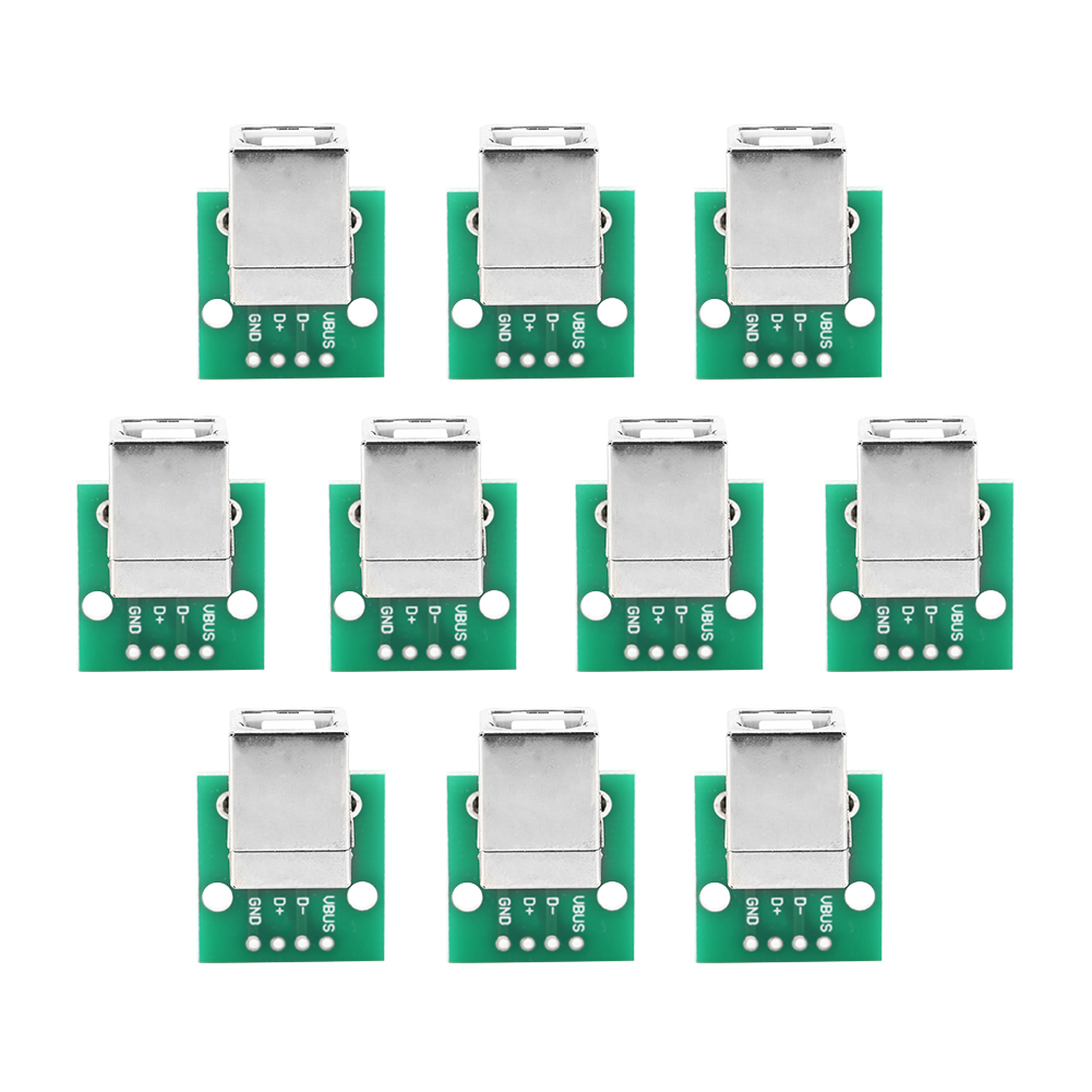 10 Usb Typ B Buchse Auf 4-pin 2,54 Mm Dip-adapter Für Leiterplatten