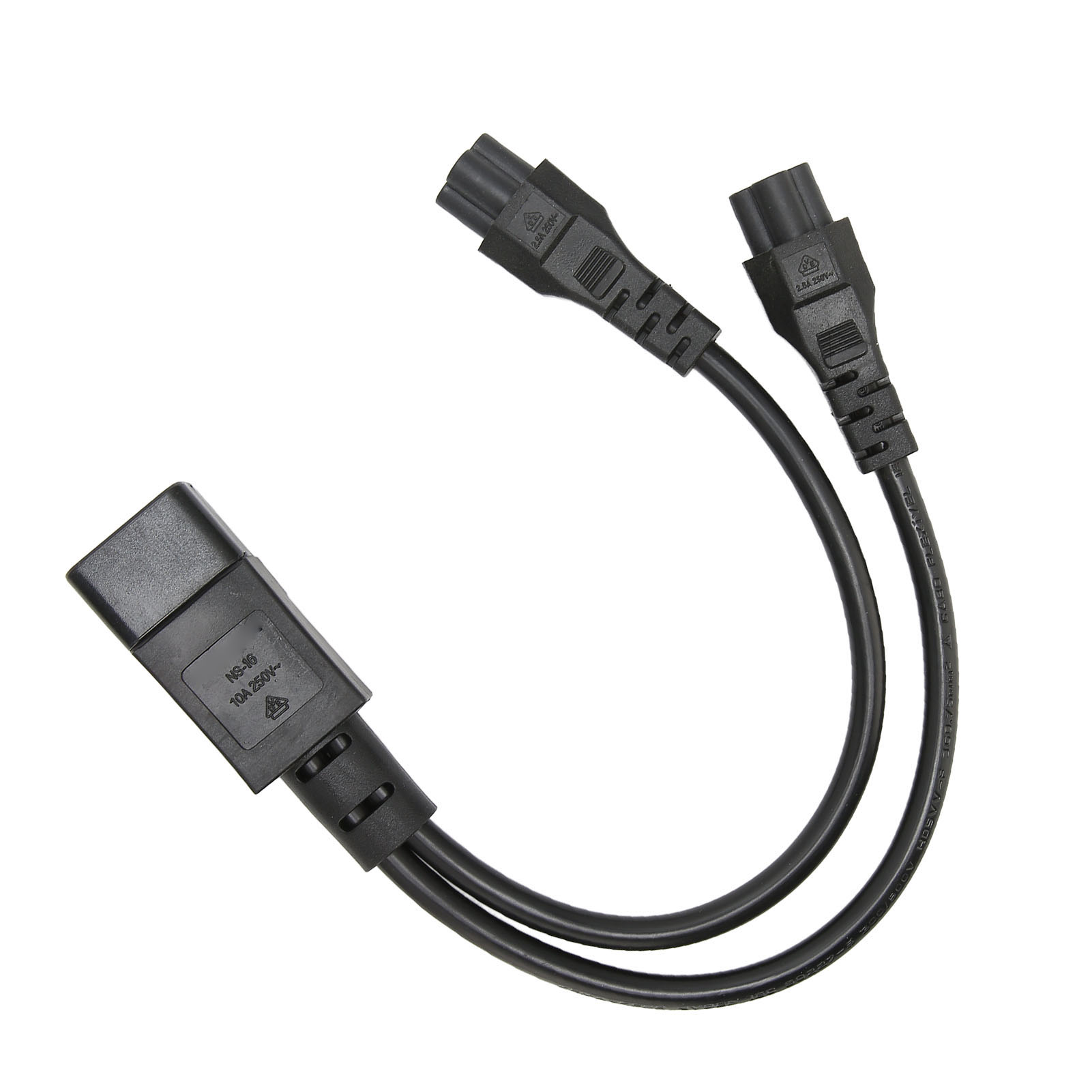 Laptop-ladekabel Mit Zwei Iec C14-steckern Auf Zwei Iec C5-buchsen, 100–250 V