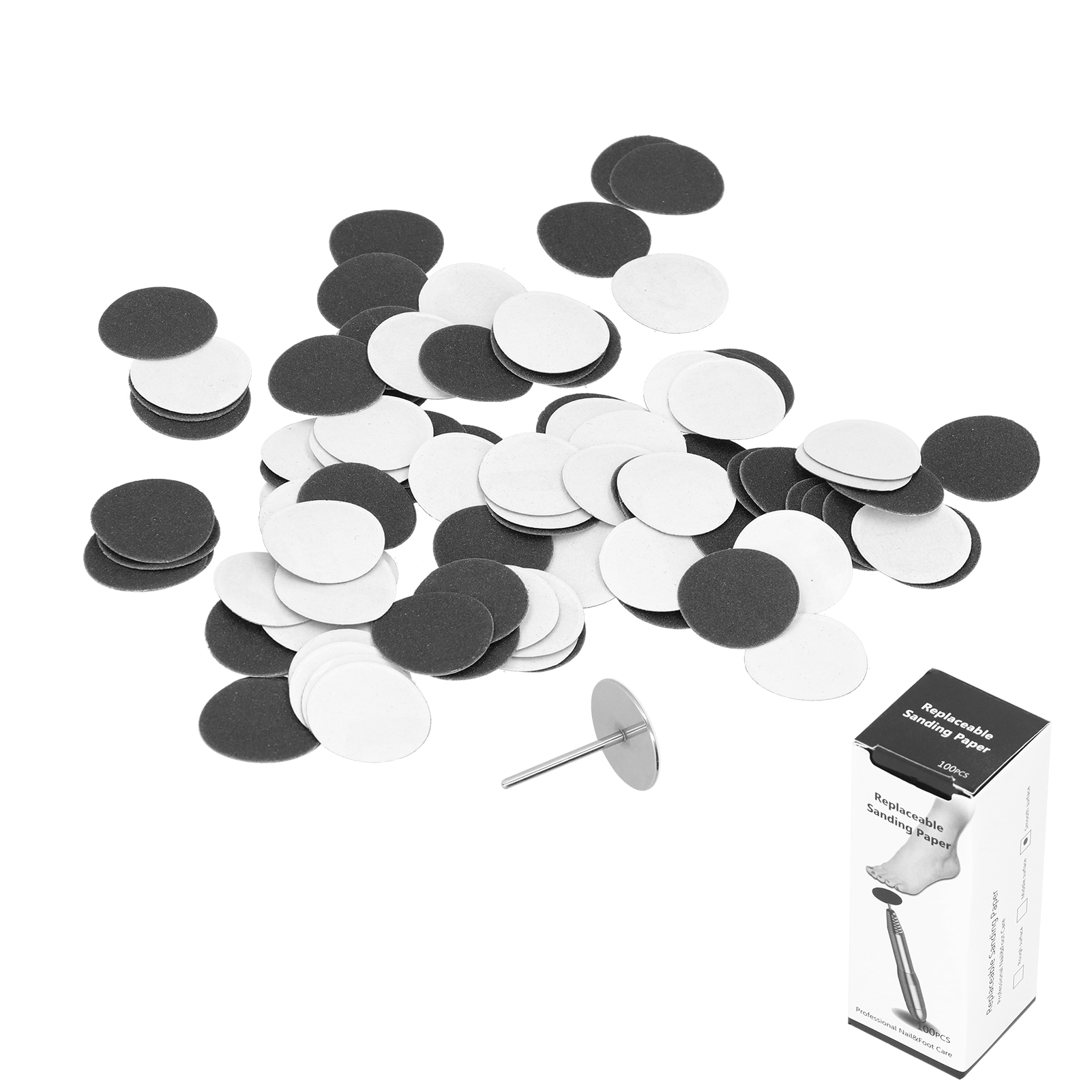 100 Schleifscheiben 25 Mm + 1 Dorn Für Elektrische Fußschleifer – Professionelles Pediküre-set
