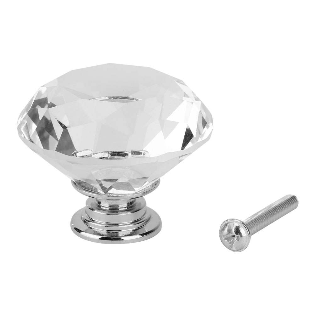 Stück Schubladengriff Aus Diamantkristall, Schrankknopf Aus Klarglas (701 A-40)