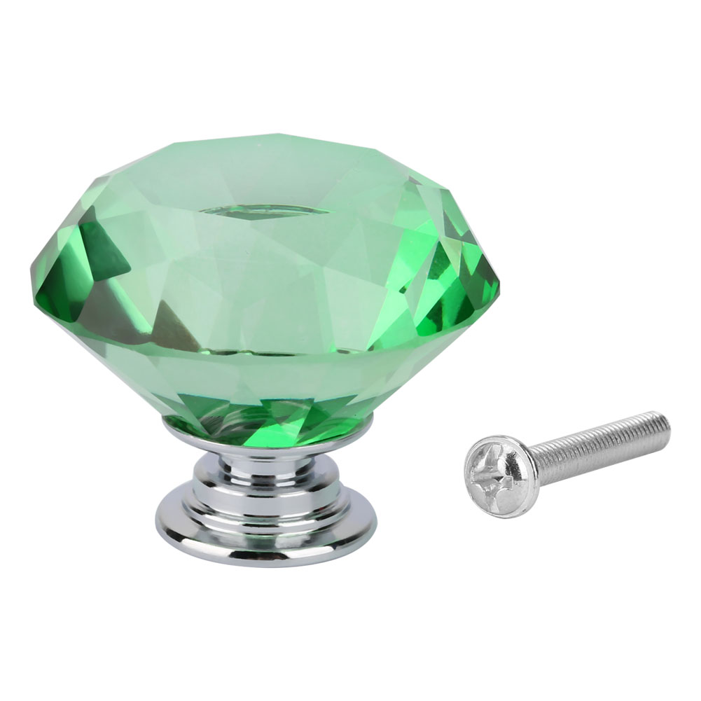 Schubladengriff Aus Diamantkristallglas, Smaragdgrüner Möbelknopf (701 A-40)