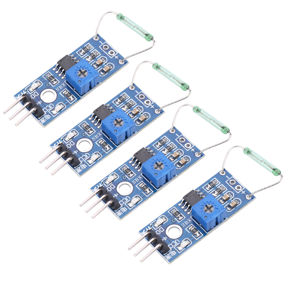 Set Mit 4 Normalerweise Offenen Magnetischen Reed-schaltern Für Elektronik- Und Arduino-projekte