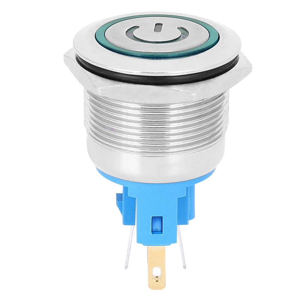 22-mm-drucktaster, 2 Stück, Ac 220 V, Ip65, 6-polig, Grün – Reset-schalter