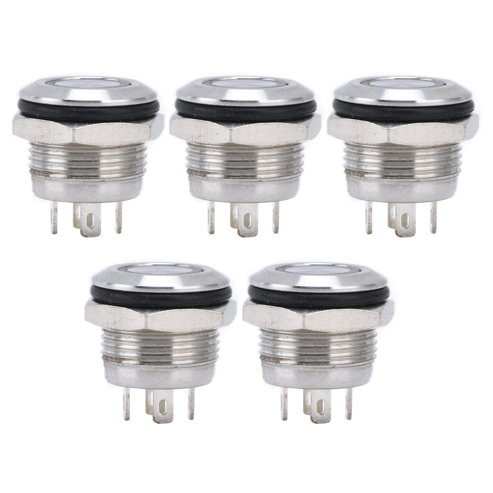 12-mm-drucktaster Mit Selbstrückstellung, Gelbe Led, 3–6 V Gleichstrom, Edelstahl Für Elektronische Schaltungen
