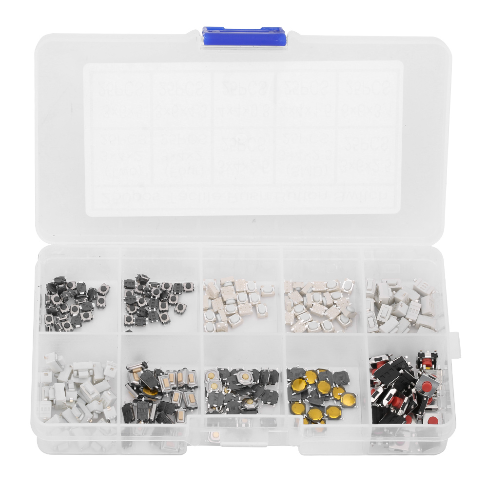 Set Mit 250 Berührungsschaltern – Verschiedene Taster Für Diy-projekte Und Elektronik
