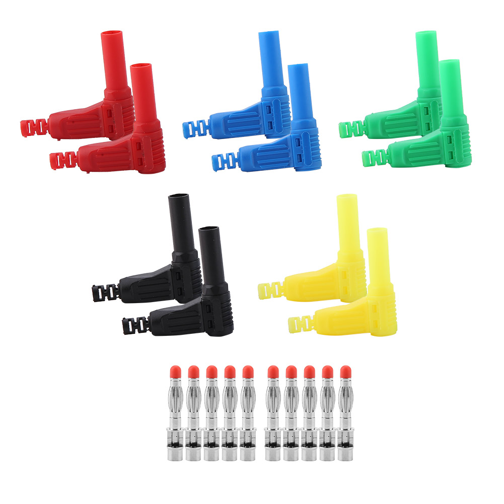 10 Stück P3014 Sicherheitsbananenstecker 4 Mm Mit Schutzhülle Für Kabel