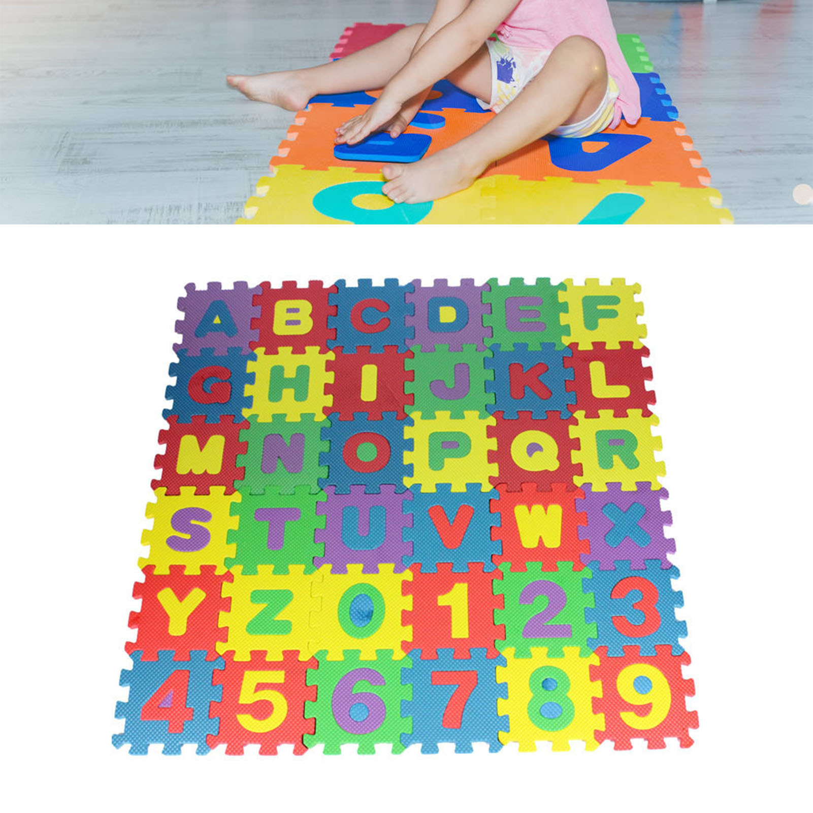 36-teilige Schaumstoff-puzzlematte Mit Buchstaben Und Zahlen – Lernen Für Kinder, Spaß, Farbenfroh, Sicher, Modular