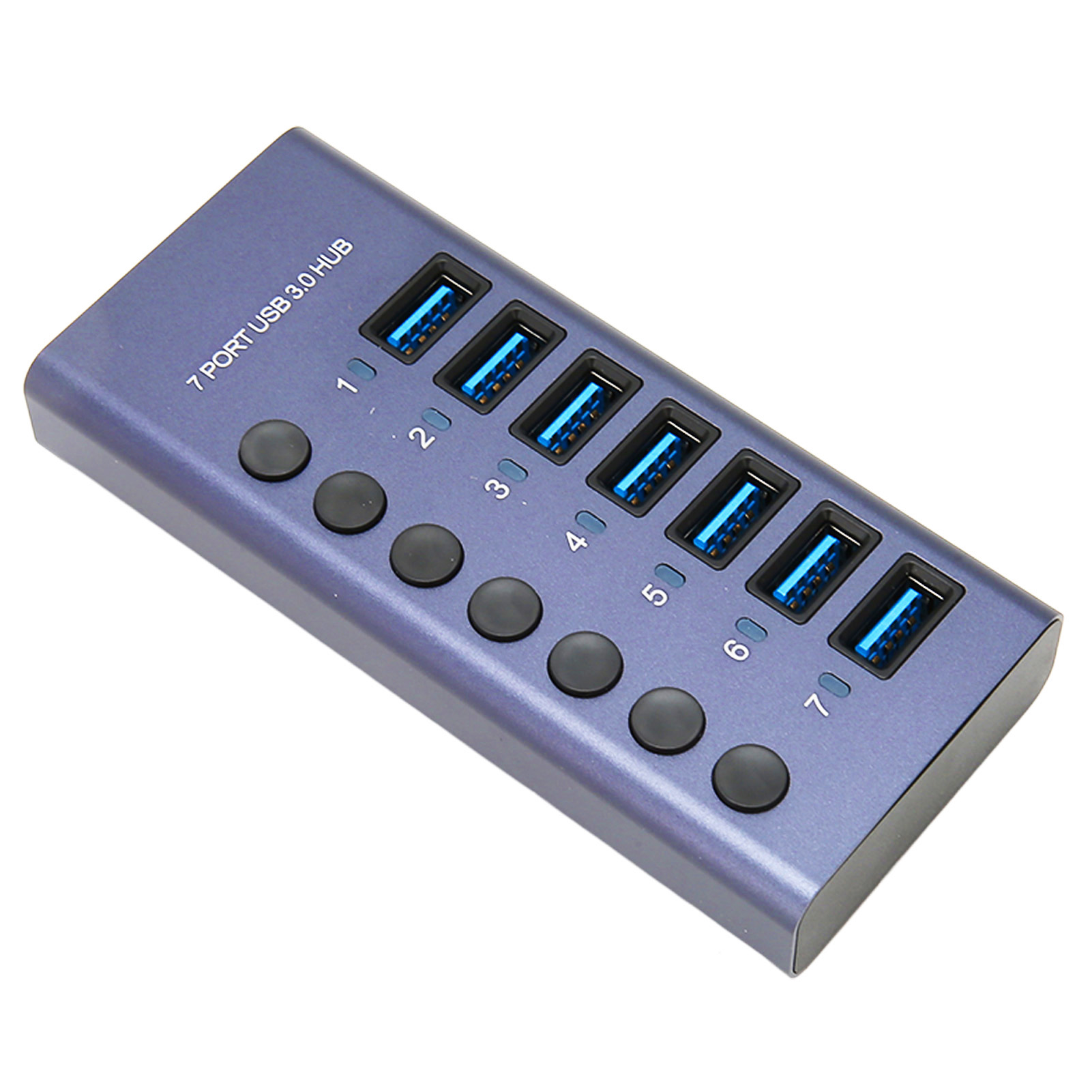 7-port-usb-3.0-hub Mit Einzelschaltern, 5 Gbit/s, 36-w-netzteil, Led-anzeige, Kompatibel Mit Pc Und Smartphone, 100–240 V Eu-netzteil