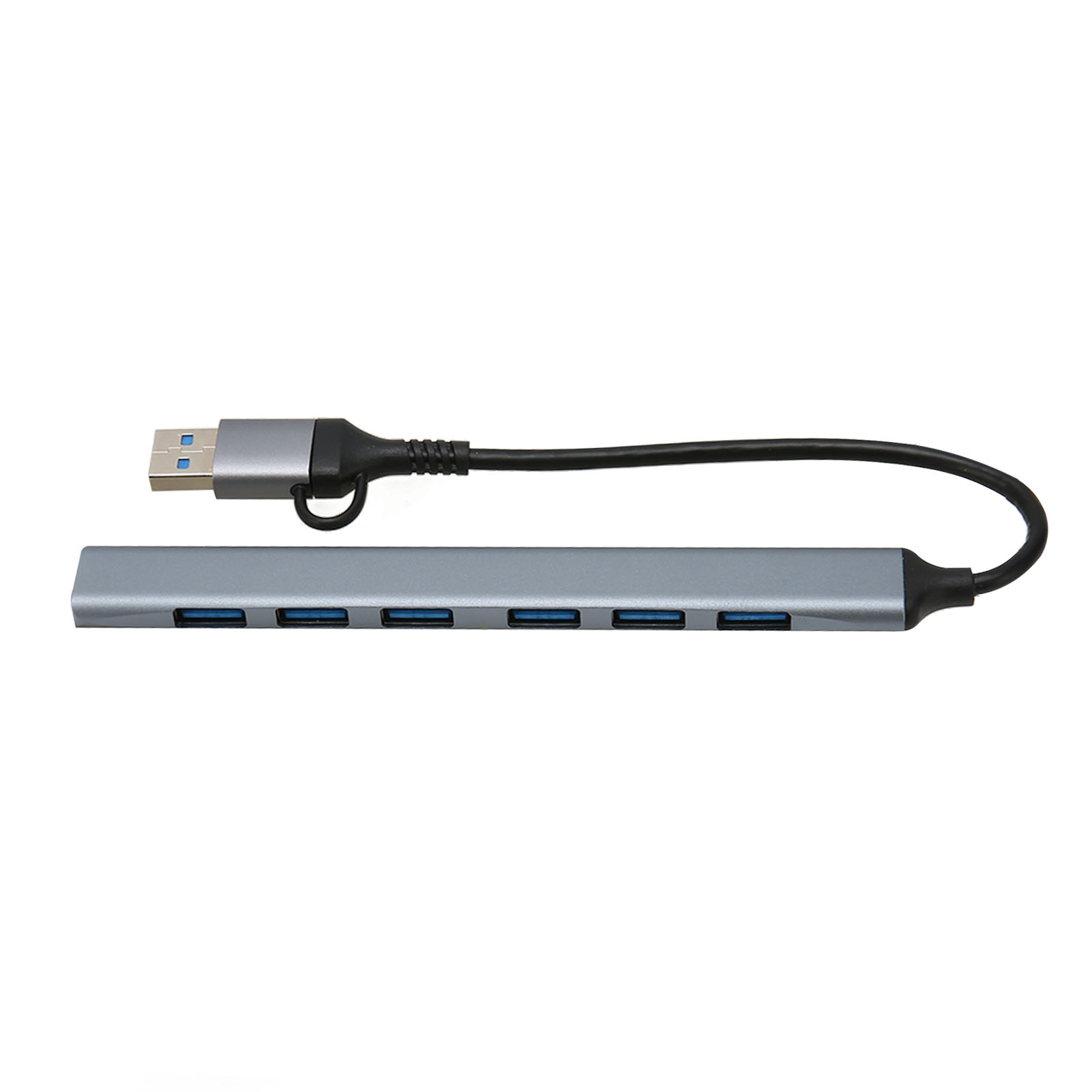 7-port-usb-c-hub: 1 Usb-3.0-anschluss + 6 Usb-2.0-anschlüsse, Kompatibel Mit Pcs, Smartphones, Tastaturen, Mäusen, Direktverbindung