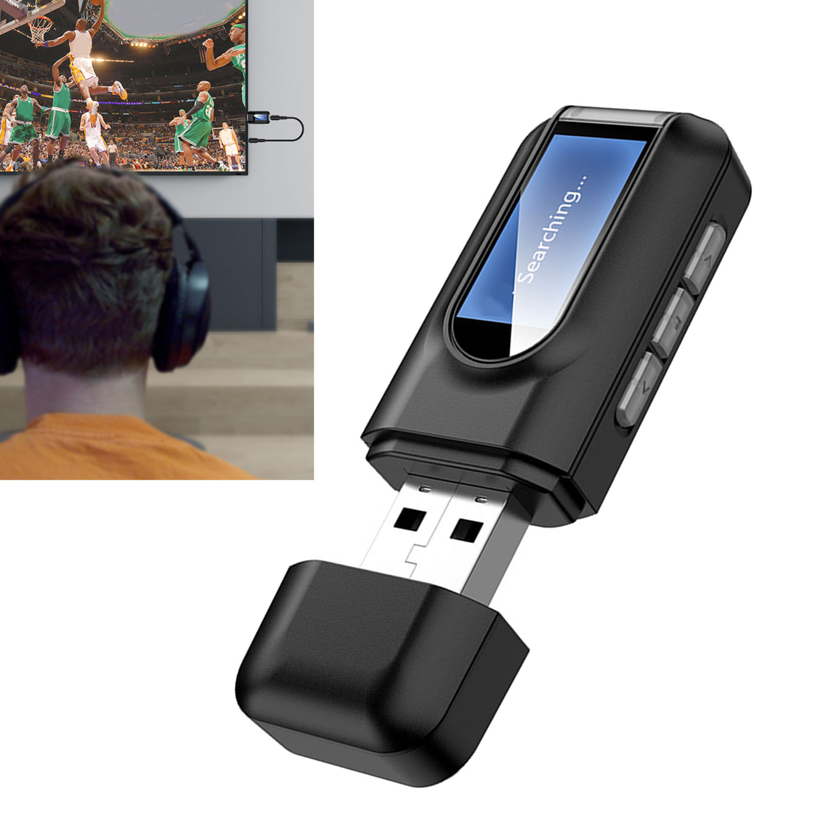 Bluetooth 5.0 Audio-adapter Sender Empfänger Für Auto, Kopfhörer Und Lautsprecher Mit Lcd-display