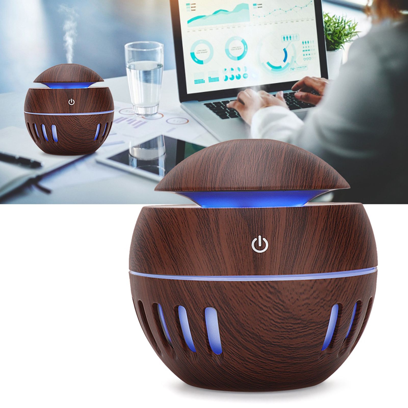 130-ml-usb-luftbefeuchter Mit Mehrfarbiger Led-beleuchtung, Leiser Ultraschallvernebler Für Büro Und Schlafzimmer