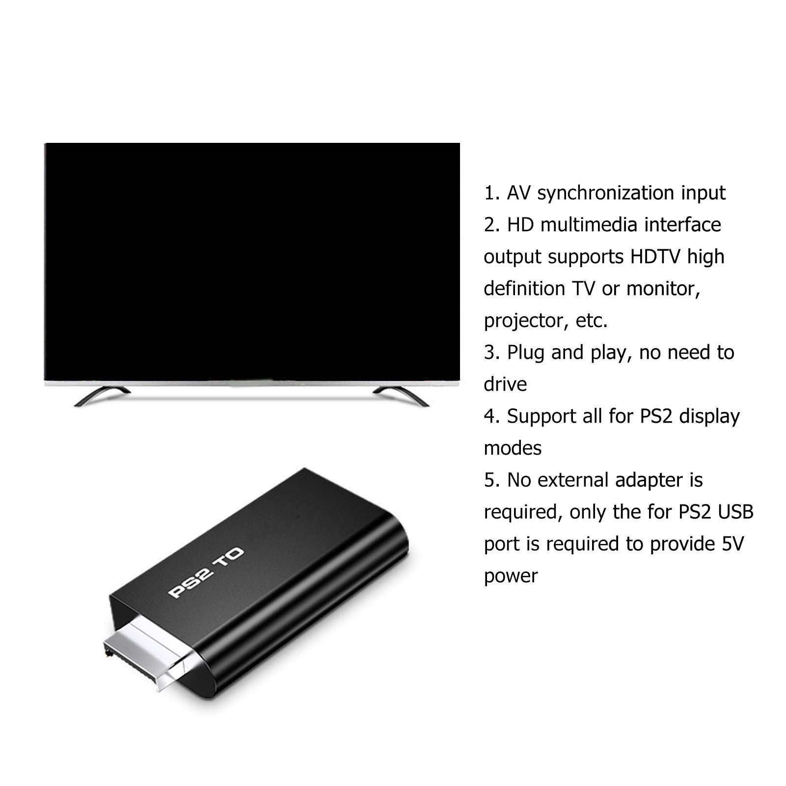 Ps2 Zu Hdmi 1080p Plug & Play Adapter – Konverter Für Hd-fernseher, Monitore Und Videoprojektoren