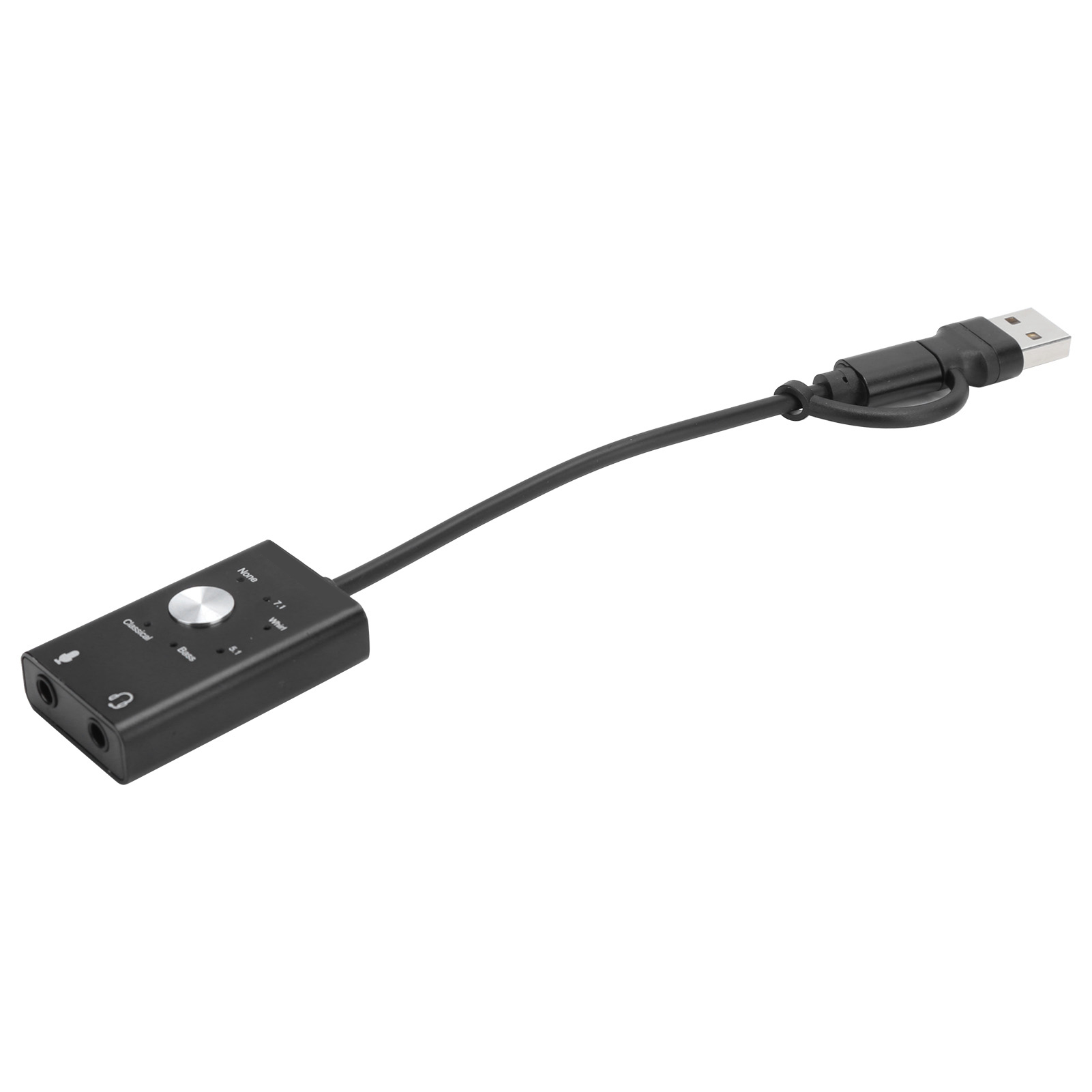 Externe Usb 7.1-soundkarte Für Laptops, Typ-c-auf-3,5-mm-audiokonverter