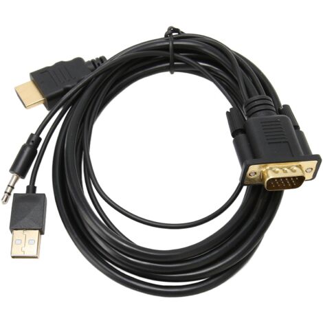 Vga-zu-hdmi-konverter Mit Ton- Und Stromanschluss – 1080p-videoadapterkabel Für Laptop Und Monitor (1,8 Meter)