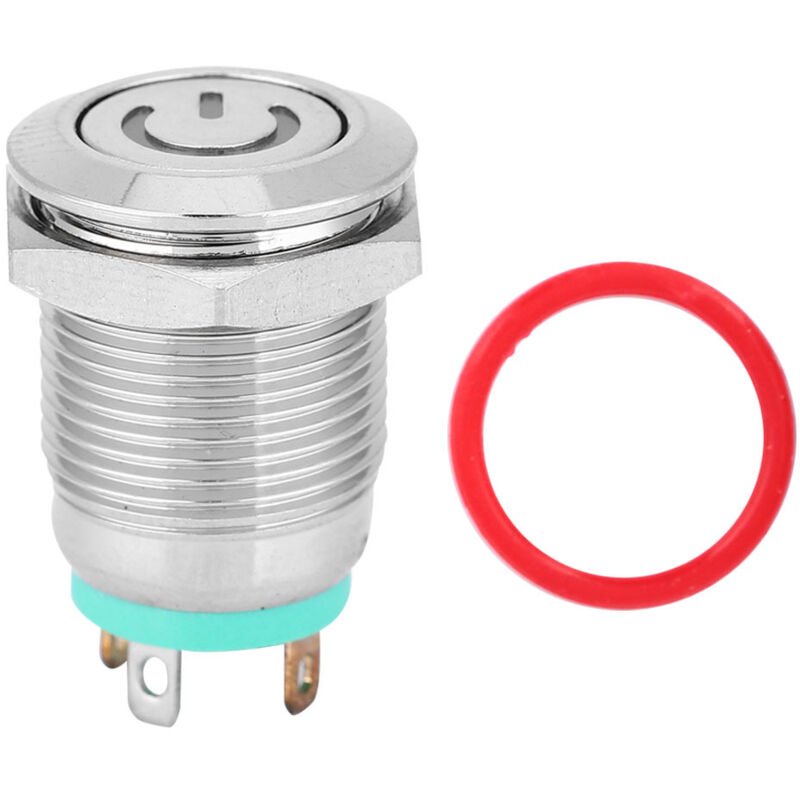 12-mm-drucktaster Mit Grüner Led-ein/aus-symbolanzeige Und Selbstrückstellung Für 3-v-stromkreise