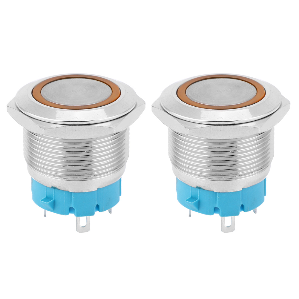 Gelb Beleuchteter Schalter 22 Mm Ip65 4-polig Für Auto Und Boot (3-6 Vdc)