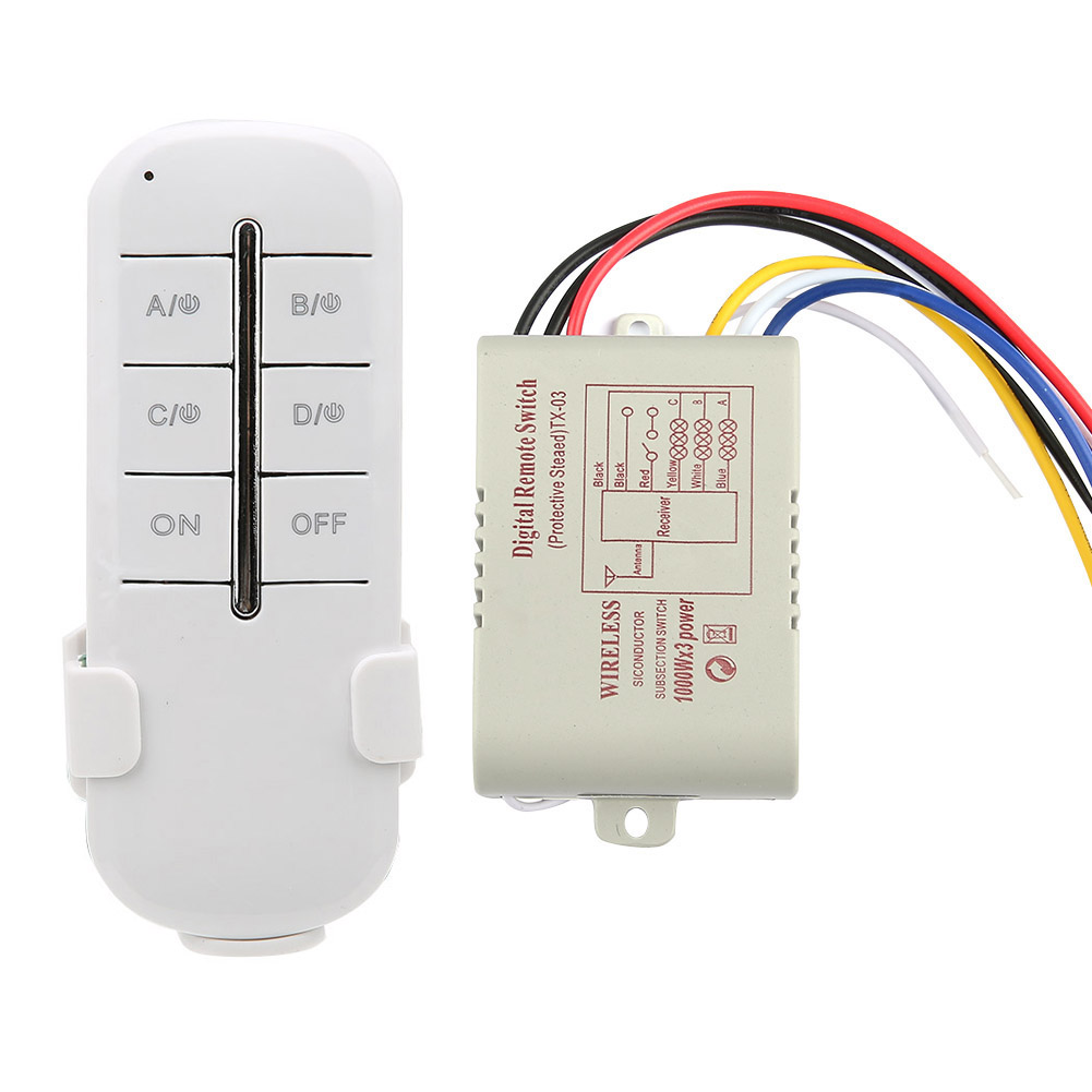 Funkgesteuerter Ein-/ausschalter Für Beleuchtung, Fernbedienung Ac 180-240v (3 Kanäle, Max. Leistung 3000w)