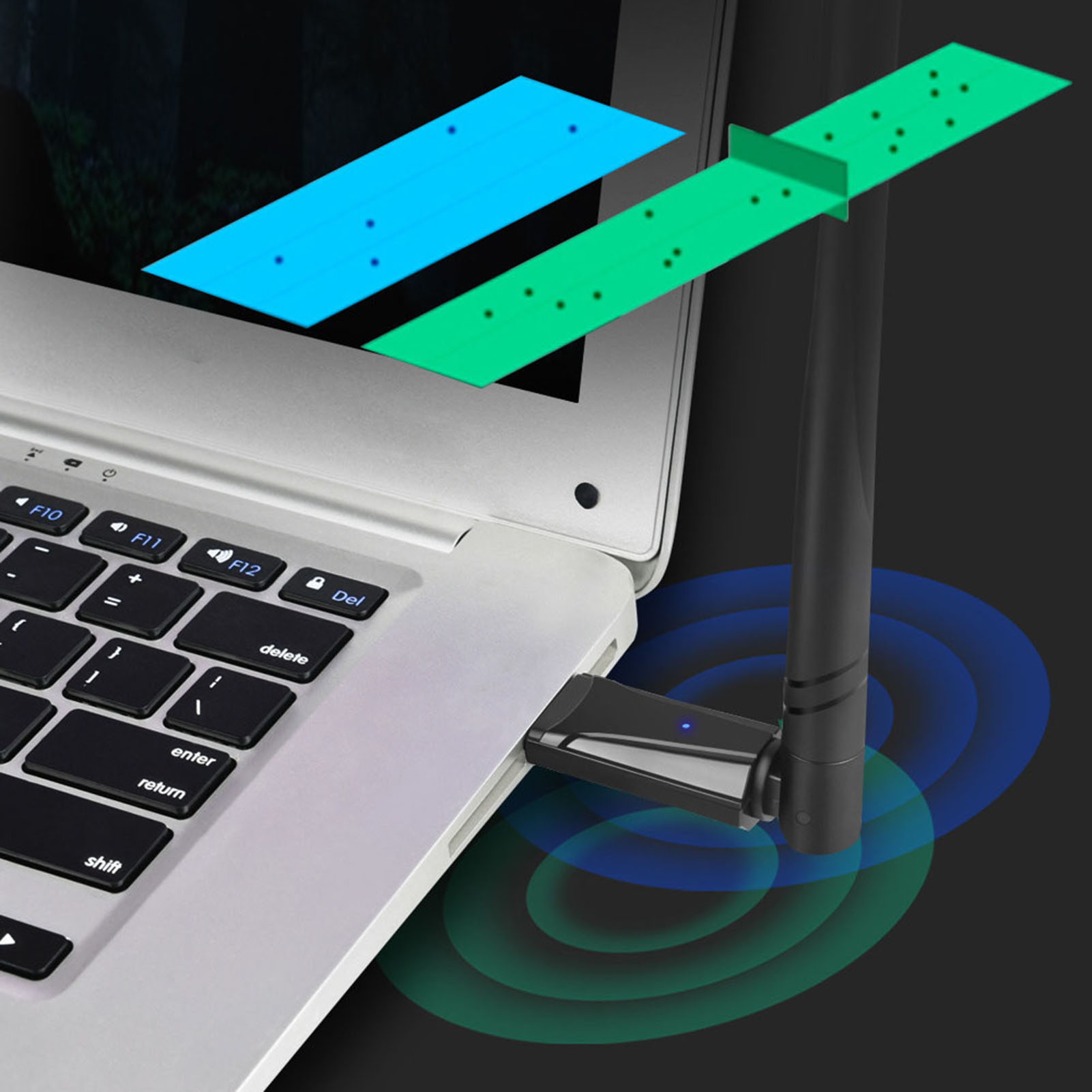 Dualband-wlan-adapter (1300 Mbit/s) Mit Usb 3.0 Und Hochleistungsantenne Für Pc Und Laptop