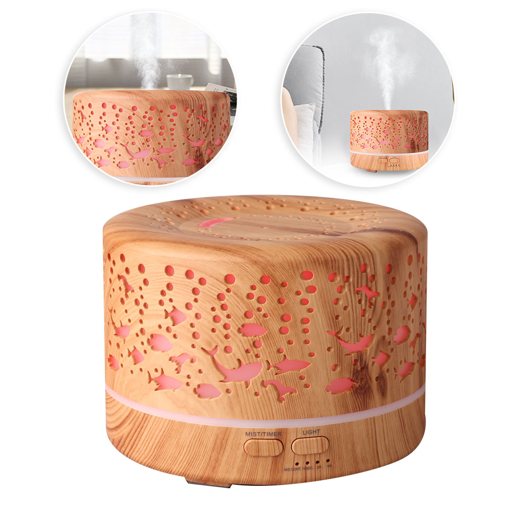 Ultraschall-aromatherapie-diffusor Mit Luftbefeuchterfunktion, 500 Ml Für Ätherische Öle, Eu-stecker 110–240 V