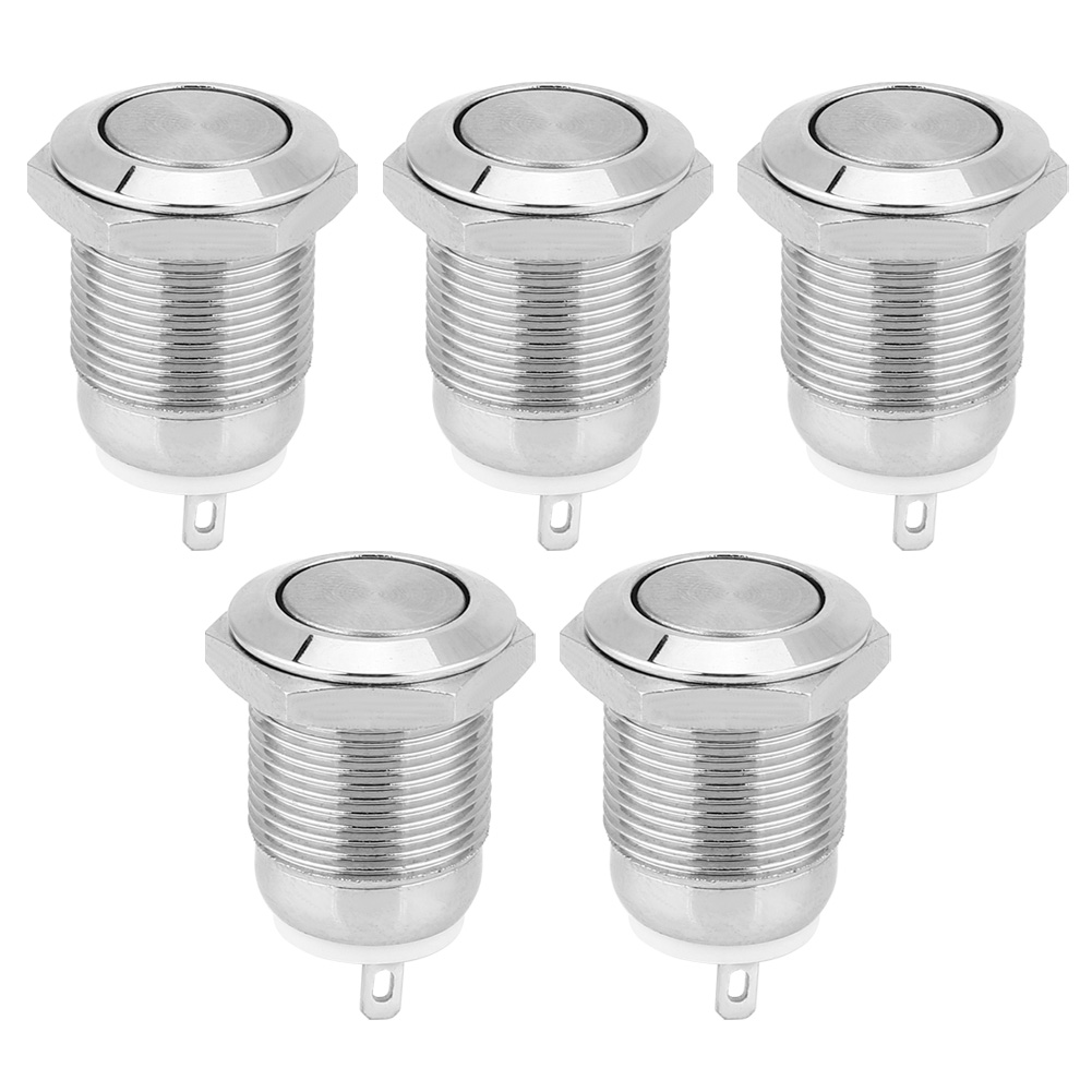 Metall-drucktaster, 1 Schließer, 2-polig, Schutzart Ip67, Selbstrückstellend Für Elektronik (flachkopf)