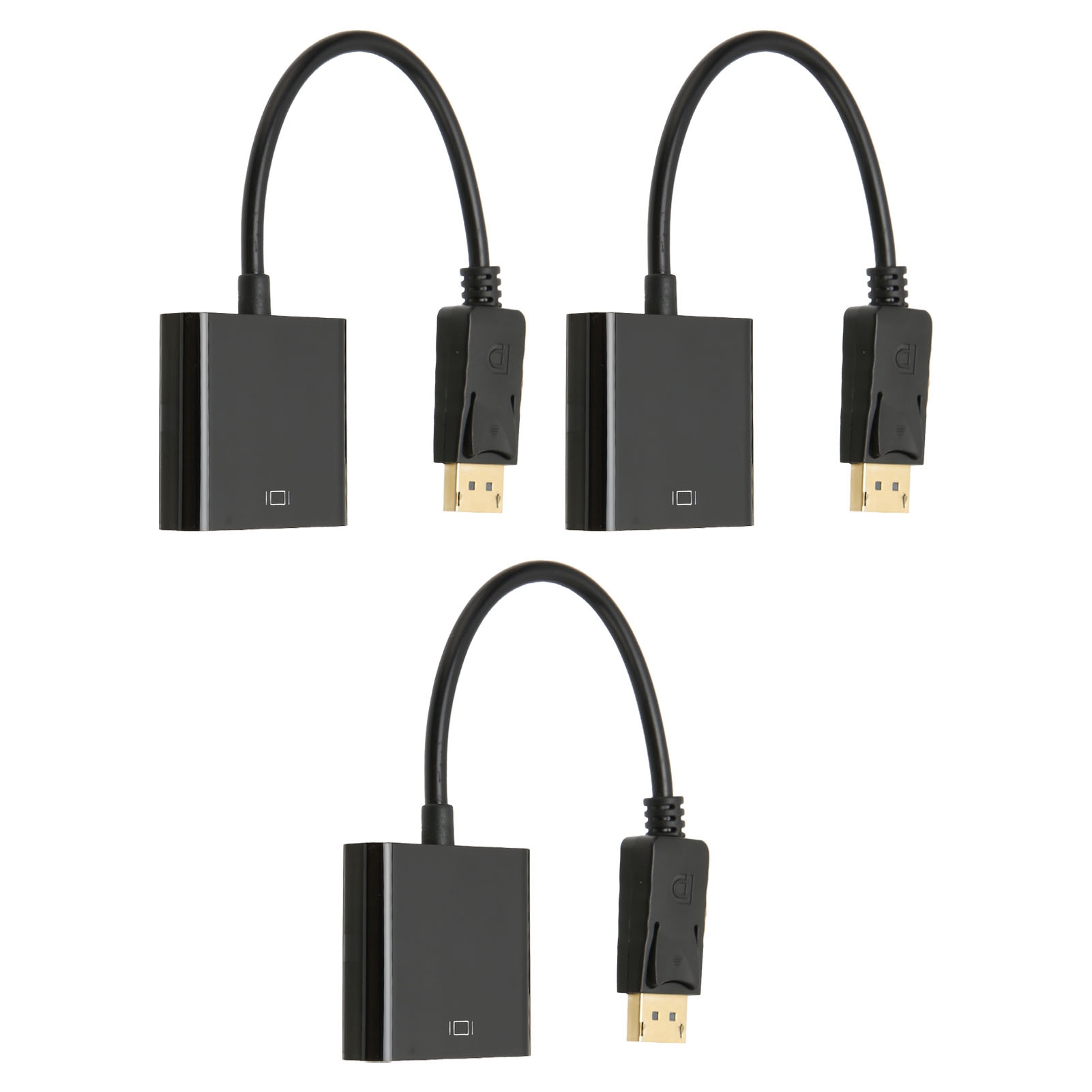 Displayport-auf-vga-adapter (3er-pack) – Full Hd 1080p 60hz Auflösung, Kompakt Für Laptops Und Desktop-pcs, Vergoldeter Anschluss