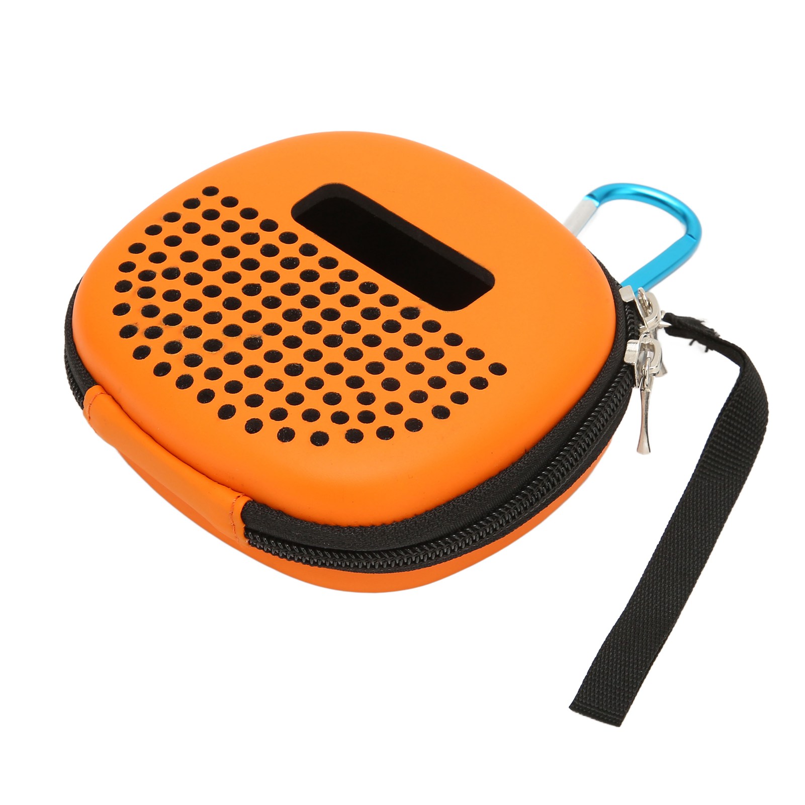 Robustes Eva-schutzetui Für Bluetooth-lautsprecher, Wasserdicht Und Stoßfest Mit Orangefarbenem Metallkarabiner.