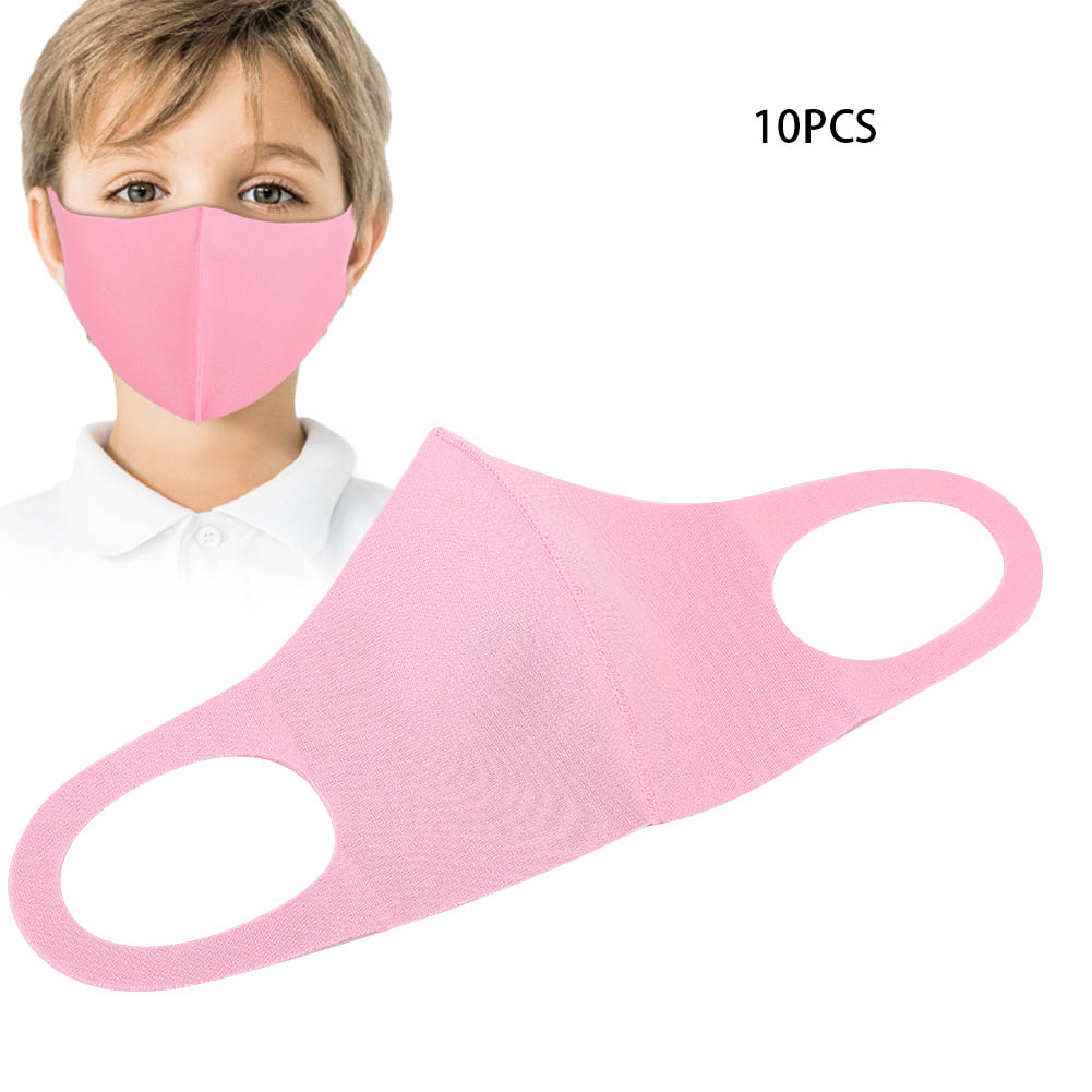 Wiederverwendbare Gesichtsmasken Für Kinder, 10er-pack – Staub- Und Sonnenschutz – Atmungsaktiv Und Waschbar – Rosa