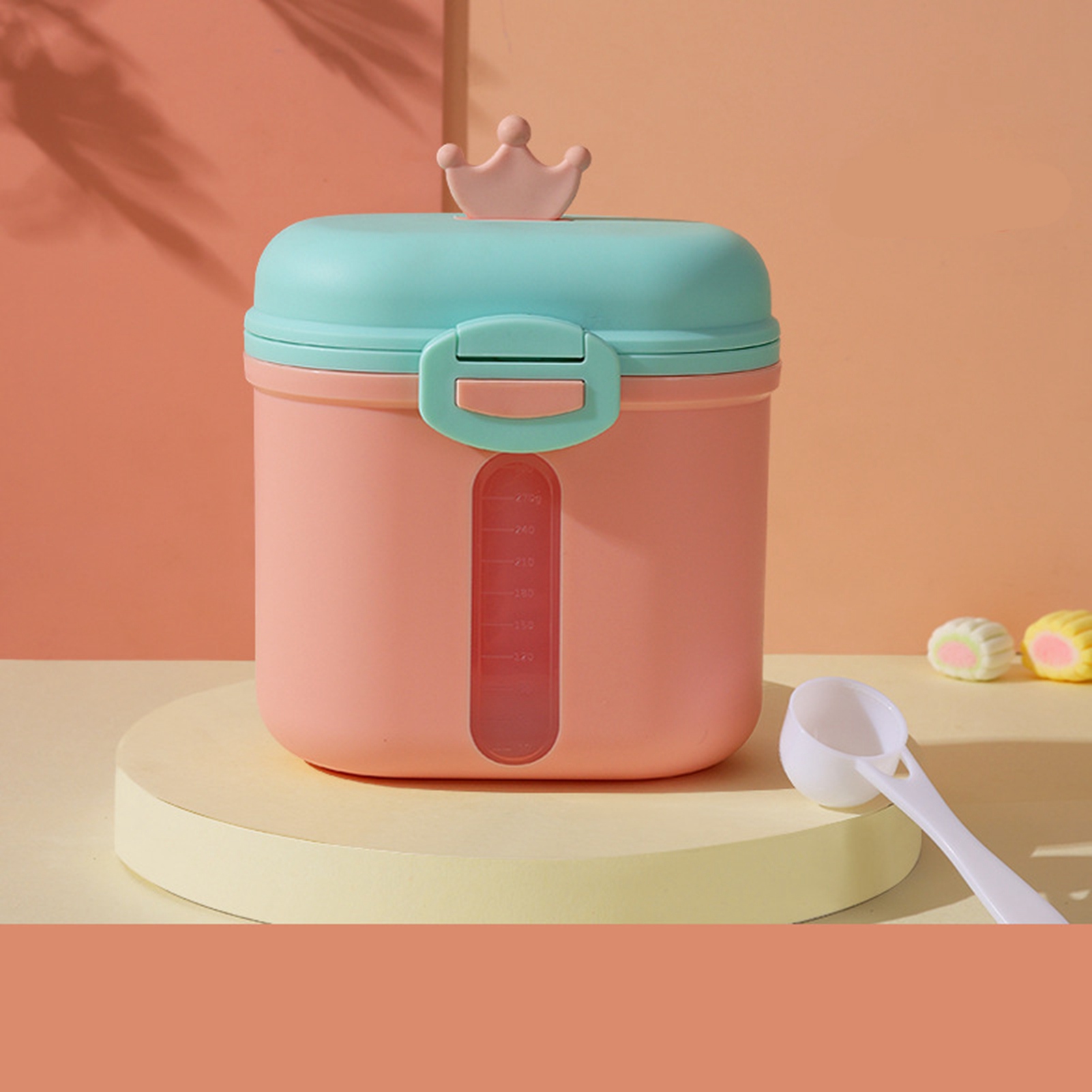 Aufbewahrungsbehälter Für Babymilchpulver, Luftdichter Behälter Mit Messlöffel, Rosa