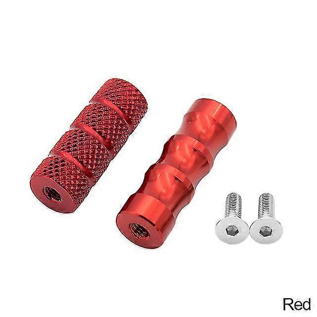 2 Stück Motorrad-cnc-universal-m6-schalthebel, Bremspedal, Fußrasten, Motorrad-fußrasten, Aluminium – Rot