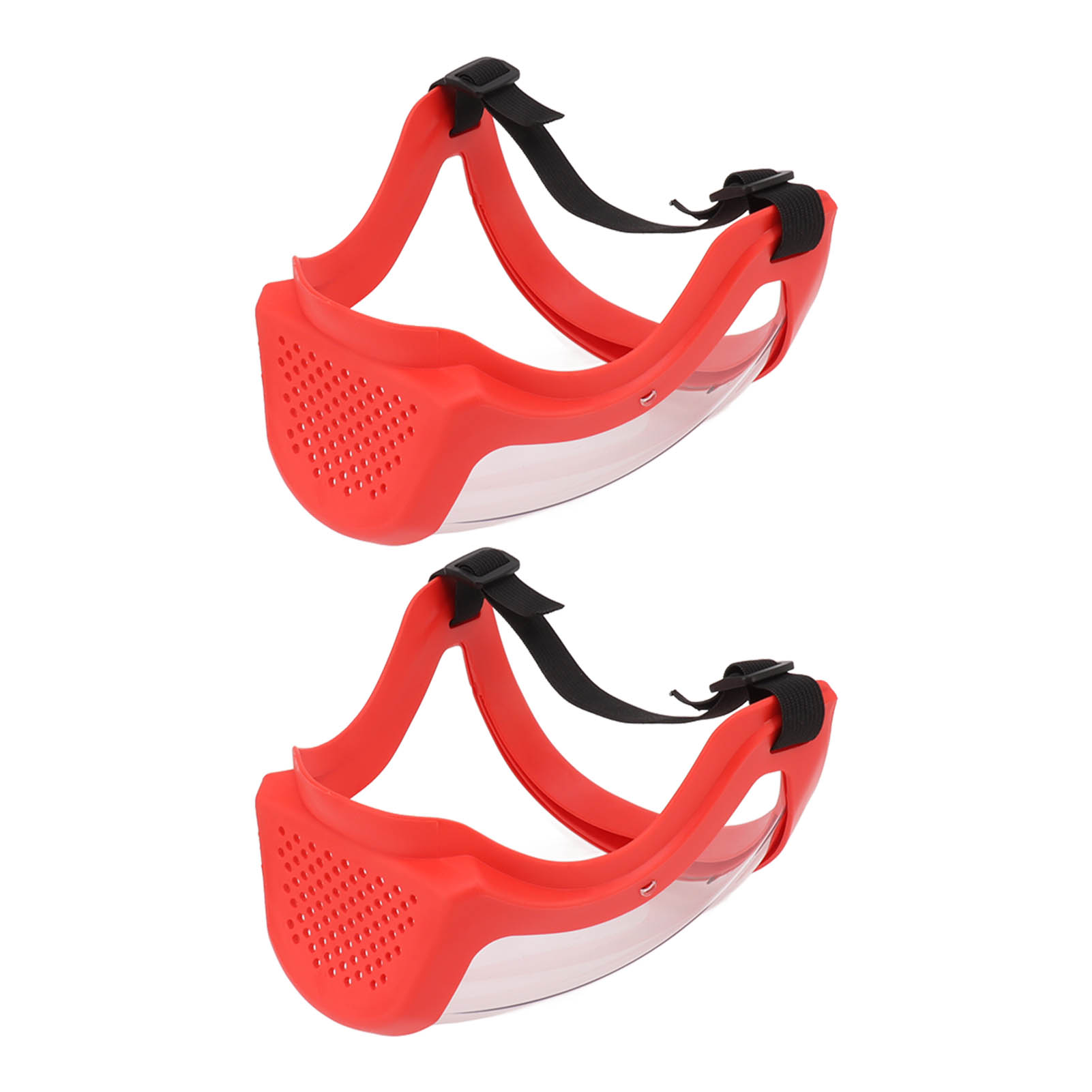 Wiederverwendbare Schutzmaske Für Kinder, 2 Stück Mit Baumwollfiltern Und Gummiband, Rot Und Transparent Weiß
