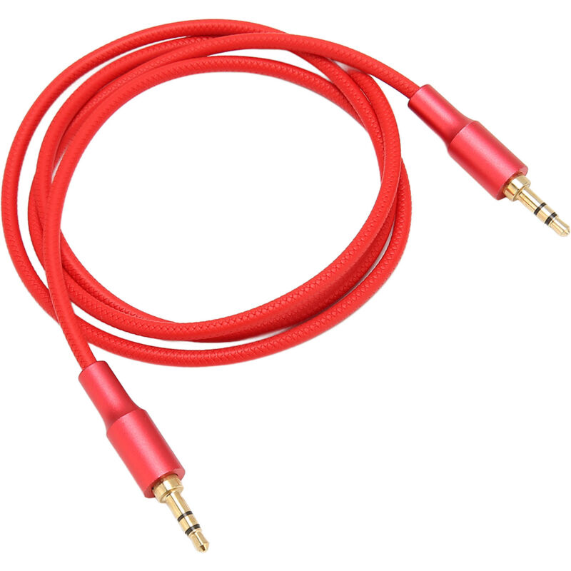 3,5-mm-stereo-audiokabel Aus Geflochtenem Nylon Für Autoradio, Lautsprecher Oder Kopfhörer – 1 Meter, Rot, Hifi