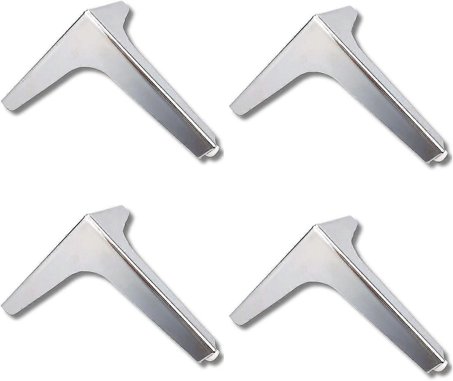 Set Mit 4 Dreieckigen Möbelbeinen, Ersatz-tischfüße Aus Metall, Sofabeine, Diy-zubehör (schwarz 10 Cm)-10 Cm-silber