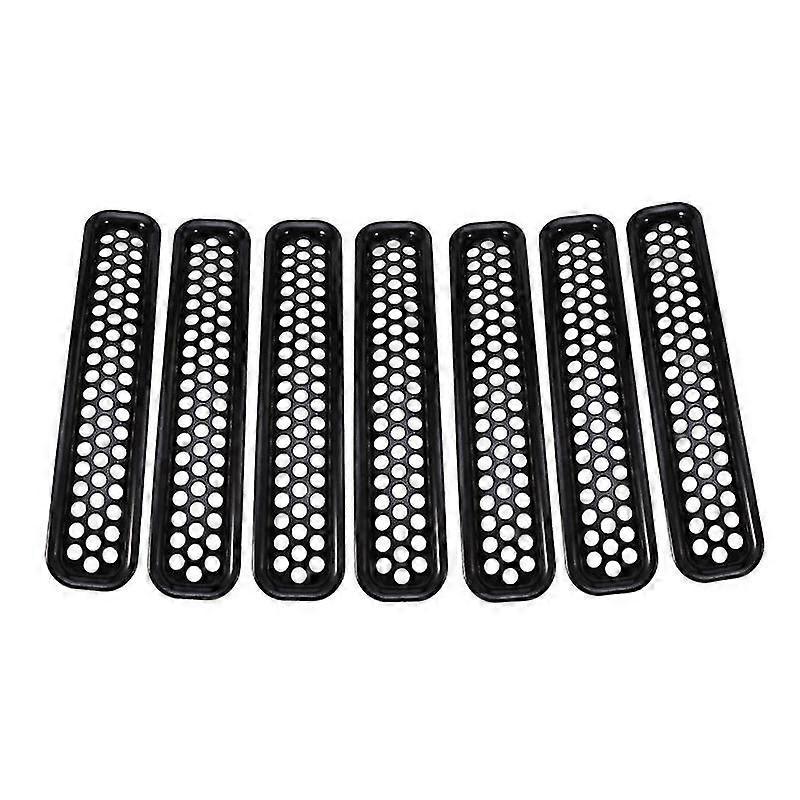 2/7/9 Stück Abs Schwarzer Frontgrill-zierring Mit Schutzrahmen Für Jeep Wrangler Tj 1997-2006 – 7 Stück