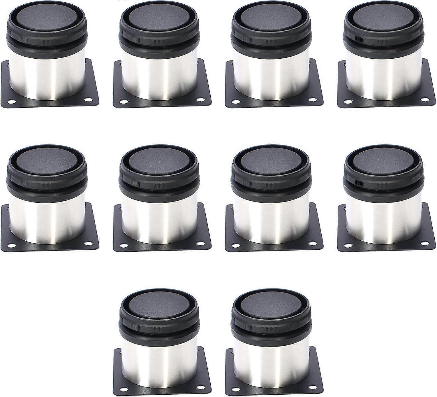 Verstellbare Schrankfüße, Möbelfüße Aus Metall, Verstellbare Küchenfüße Aus Edelstahl, Rund, Schwarz Und Silber, 10 Stück (50 X 50 Mm) (farbe: Schwarz, Si-50 X 120 Mm-schwarz)