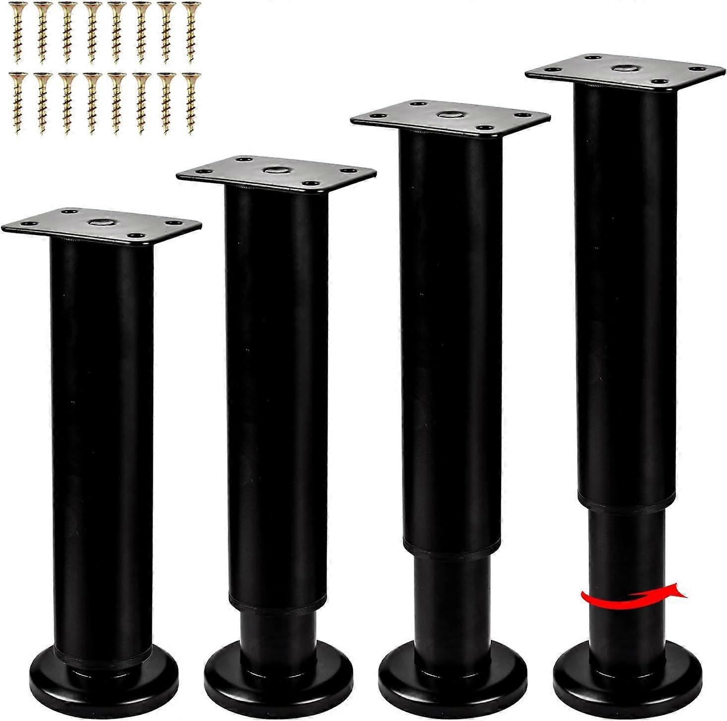 Verstellbare Schrankfüße 7–13 Zoll, 4er-pack, T-förmige, Robuste Lattenrost-stützfüße Aus Edelstahl Für Bettrahmen, Di-7 13 Zoll (32 Cm), Schwarz