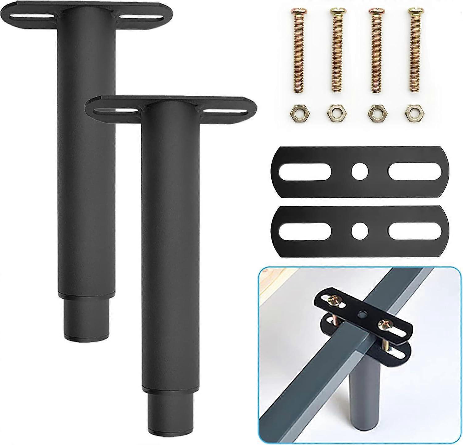 Verstellbare Schrankfüße, Verstellbare Bettfüße, Ausziehbare, Robuste Lattenrost-mittelstützen Für Bettrahmen, Metallmöbelfüße, Geeignet Für Schränke – 2 Stück – Schwarz