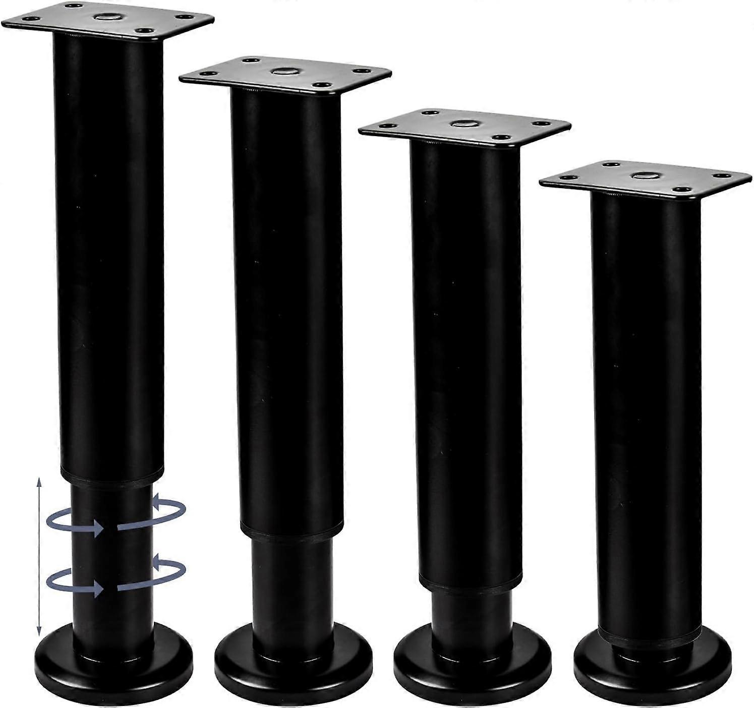 Verstellbare Schrankfüße 8–12,5 Cm (3–5 Zoll), 7 Stück Schwarze Metall-bettgestell-mittellatten-stützfüße, Robuste Diy-ersatzfüße – 7 X 13 Zoll, 18 X 32 Cm – Schwarz