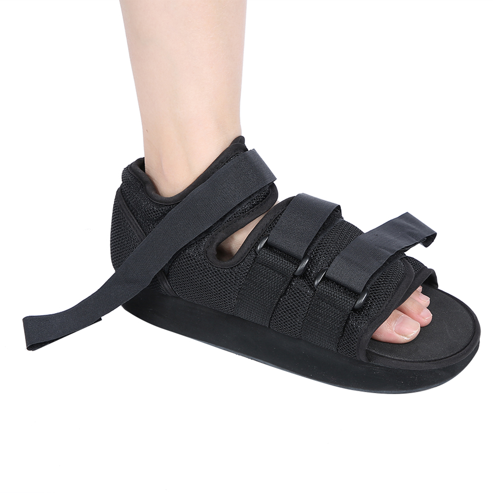 Orthopädischer Schuh Nach Knochenbrüchen Mit Zehenschutzkappe – Schwarz