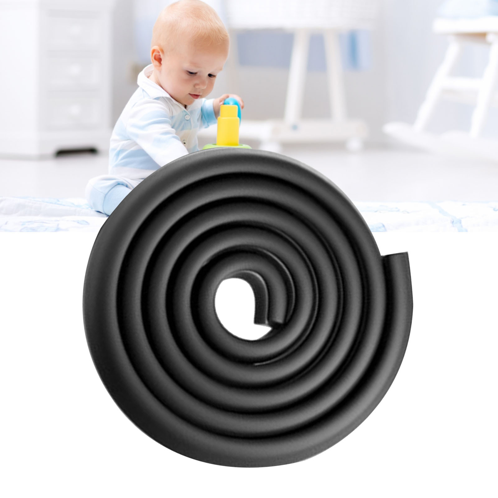 Flexibler Nbr-tischkantenschutz, Dick, L-förmig Und Geruchlos – 2 Meter, Schwarz