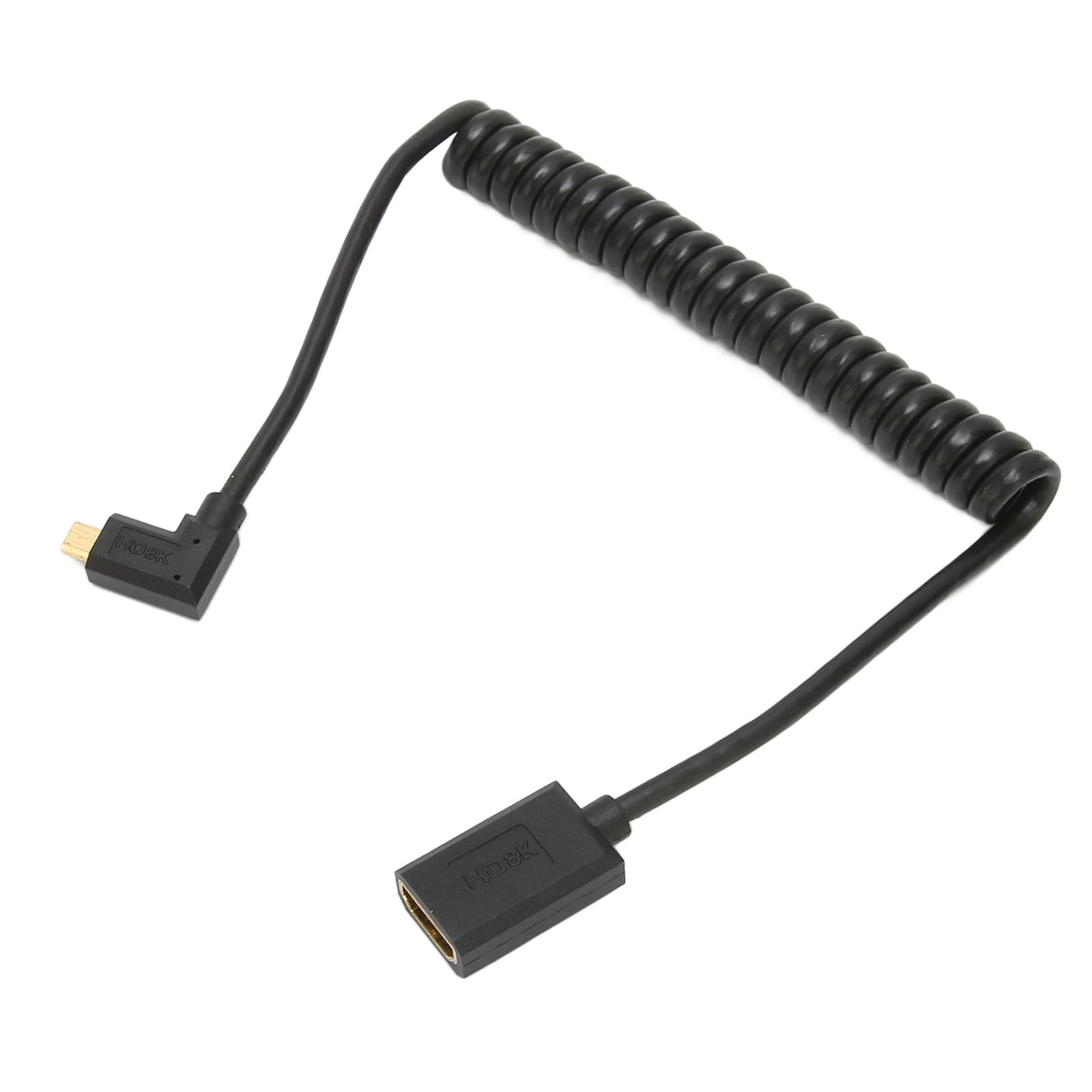 Micro-hdmi-auf-buchse-kabel, 8k 60hz, 4k 120hz, 48 Gbit/s, Spiralkabel Für Kamera Und Tablet