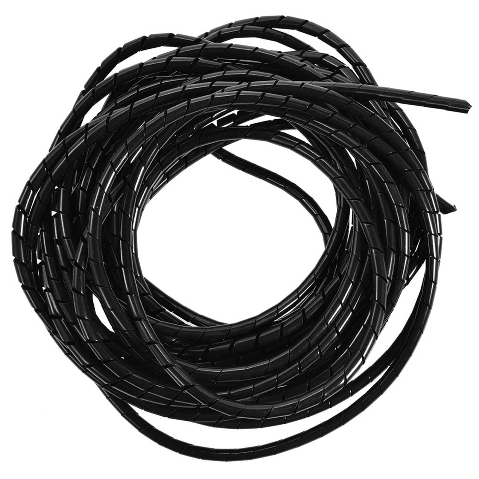 10 M Spiral-kabelschutzschlauch Für Elektrokabel – Zur Kabelführung Von Tv-, Computer- Und Bürokabeln – 6 Mm Durchmesser, Schwarz