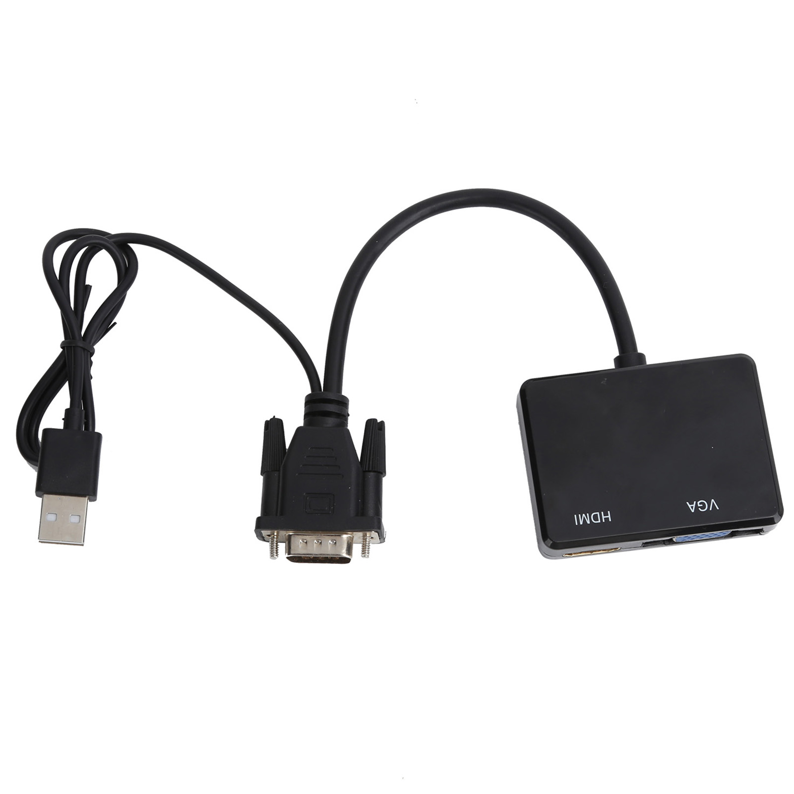 Vga-zu-hdmi-konverter Für Zwei Monitore Mit Ton- Und Stromanschluss – Schwarz
