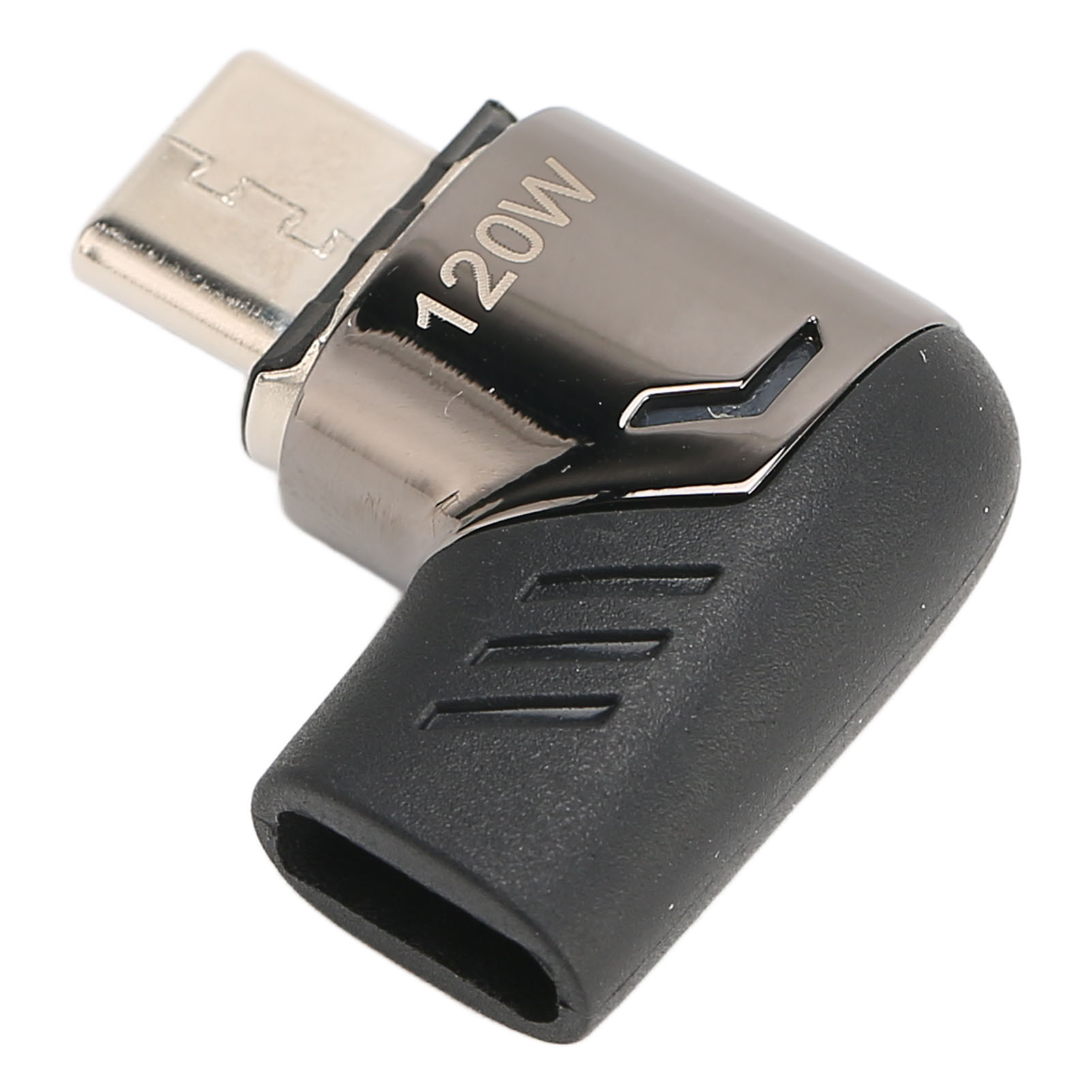 Magnetischer Usb-c-adapter (90°) Mit Led, 120 W Pd-schnellladefunktion, 480 Mbit/s High-speed-datenübertragung Für Macbook Und Laptop, Schwarz