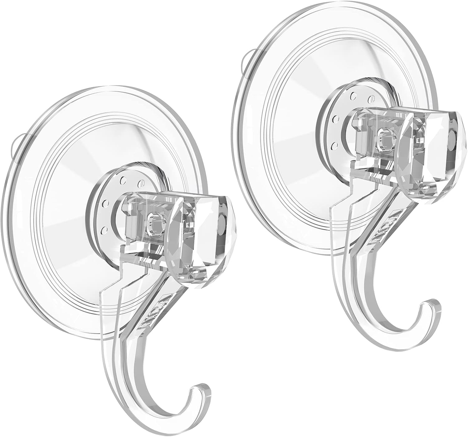 Aufhängering Mit Saugnapf, Großes Modell, Robust, Tragkraft Ca. 10 Kg, Abnehmbar, Wiederverwendbar, Transparent, 2er-packung