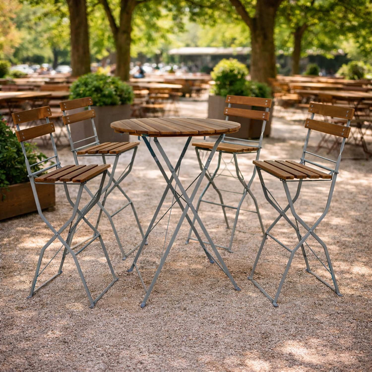 Biergarten Set Hoch 80x80cm + 4 Stk Hochstuhl-mbg1008+4xmbg1009