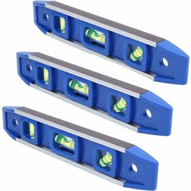 Magnetische Wasserwaage, Kleine Libelle, 230 Mm Mini-kunststoff-horizontallineal Für Trockenbauarbeiten, Geeignet Für Camping-elektriker, 3 Stück