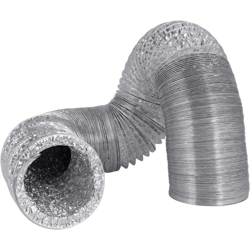 150 Mm Flexibler Doppel-aluminium-ablaufschlauch Für Badezimmer, Küche, Wäschetrockner - 2 M (ø150mm2m/silber)