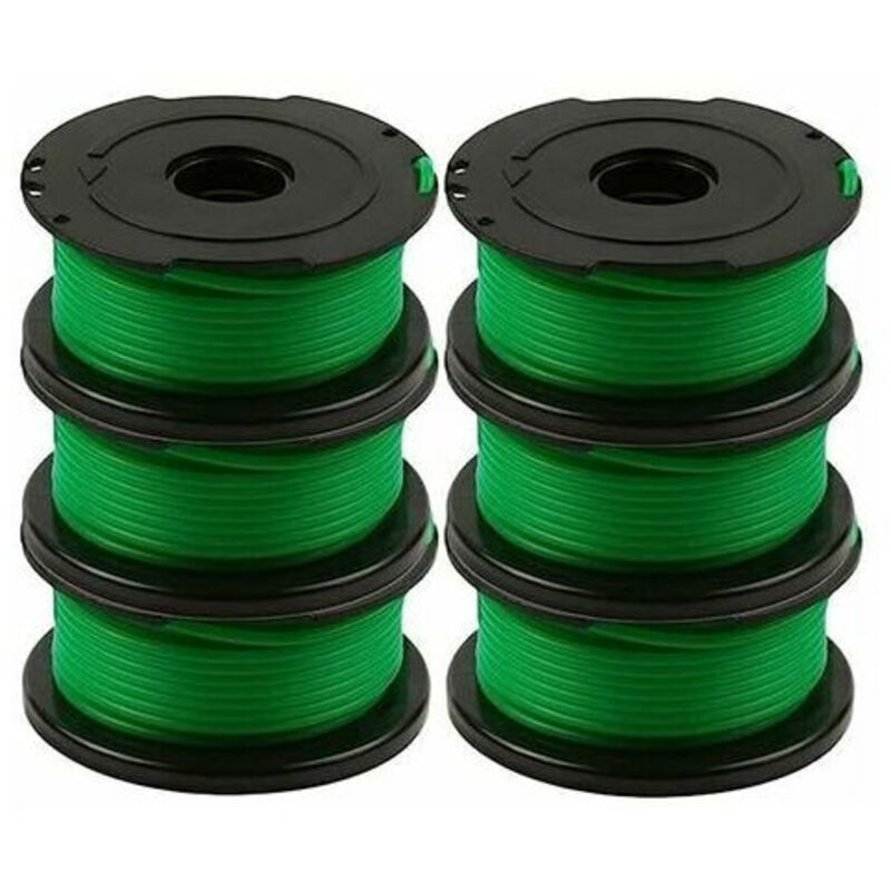 Packung Mit 6 Spulen Trimmerfaden Für Black & Decker Freischneider Gl7033, Gl8033, Gl9035, 6 M