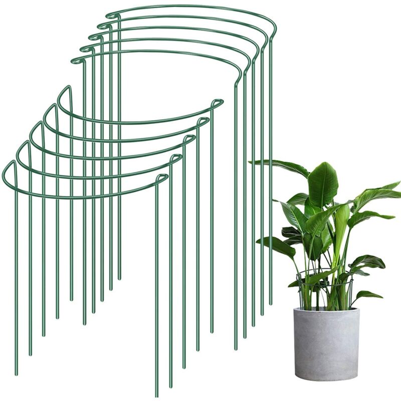 10 Stück Pflanzenstützen, Gestapelt, Gartenpflanzenstützrahmen, Pflanzenstütze, Stiel, Blumenständer, Gartenpflanzenstützring