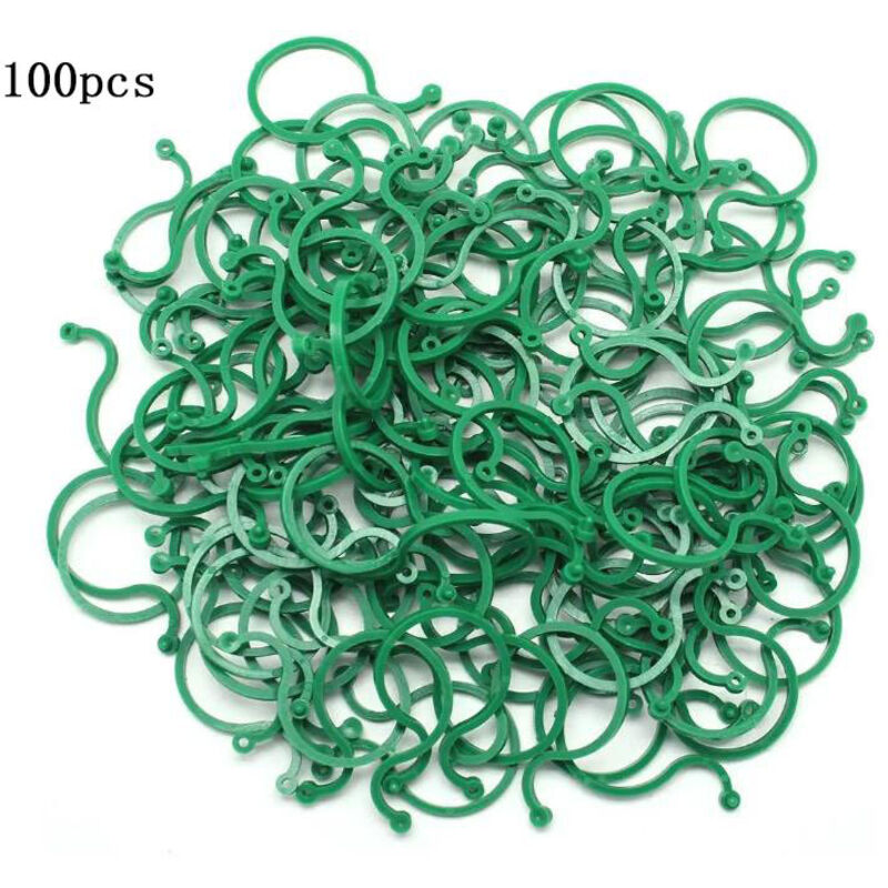 100 Stück Gartenclips, Pflanzenstützclips, Gedrehte Pflanzenringe Für Kletterpflanzen, Gartenarbeit, Achteckige Schlaufen, Pflanzenbindeband, Rattan-blumenwachstumsclip